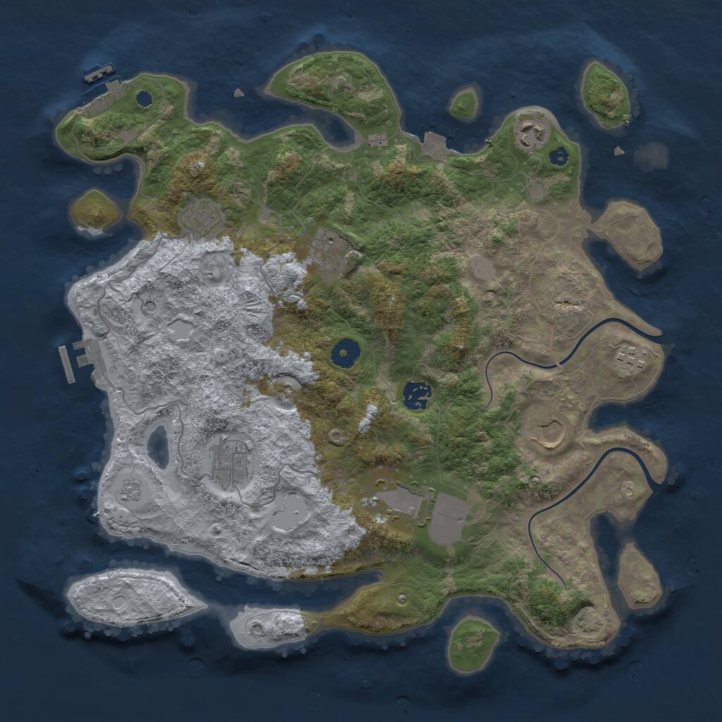 Rust Map: Procedural Map, Size: 3800, Seed: 1521720670, 14 Monuments