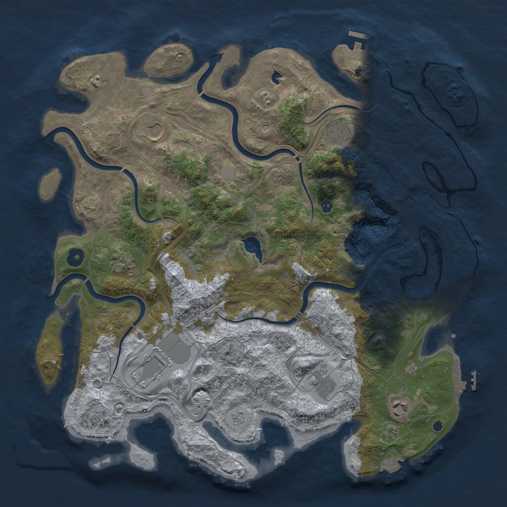 Rust Map: Procedural Map, Size: 4250, Seed: 26327461, 13 Monuments