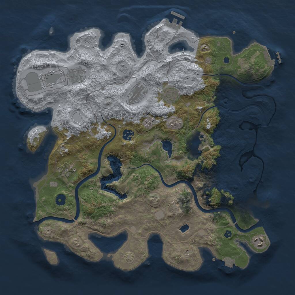 Rust Map: Procedural Map, Size: 4000, Seed: 844863822, 15 Monuments