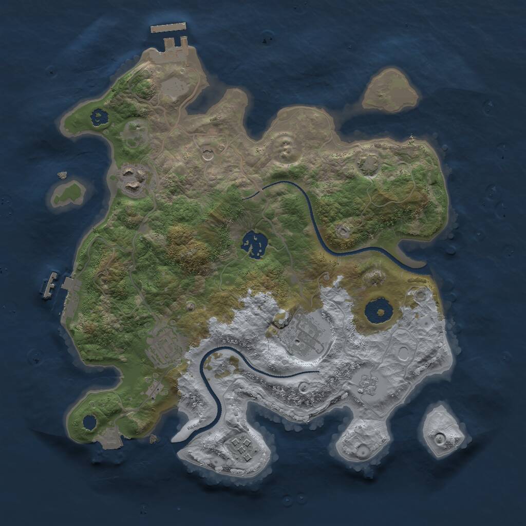 Rust Map: Procedural Map, Size: 3000, Seed: 22398, 11 Monuments