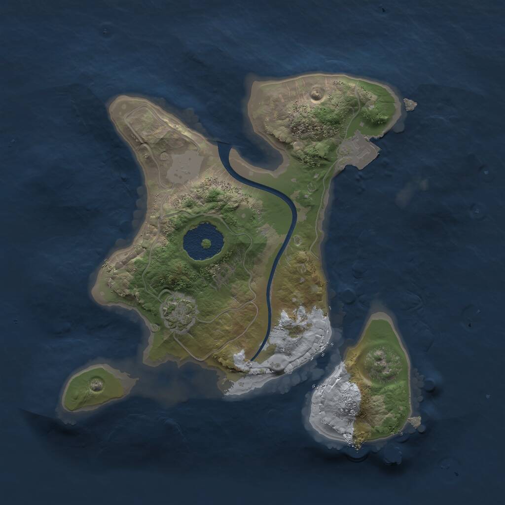 Rust Map: Procedural Map, Size: 2000, Seed: 1381405674, 2 Monuments
