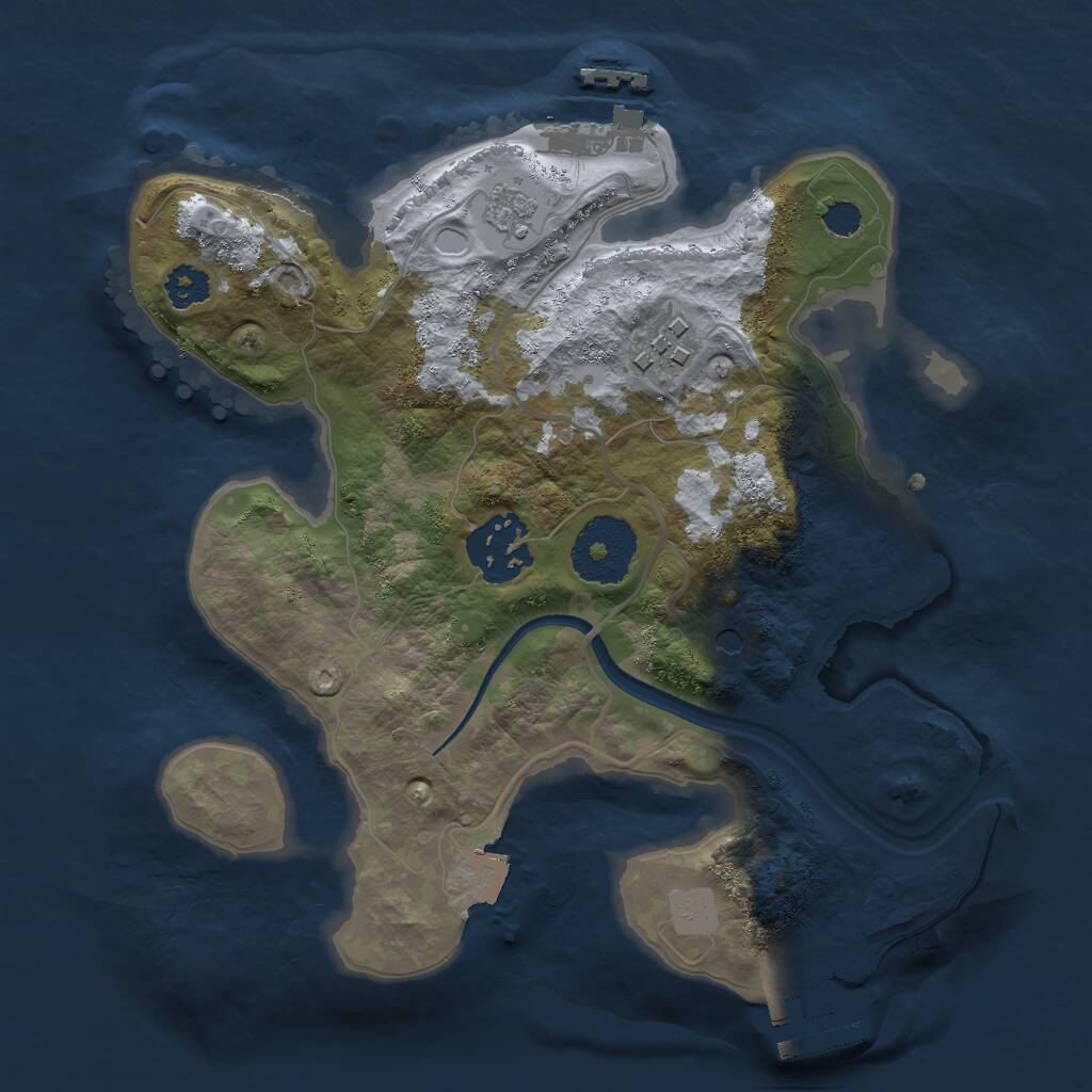 Rust Map: Procedural Map, Size: 2500, Seed: 932991, 7 Monuments