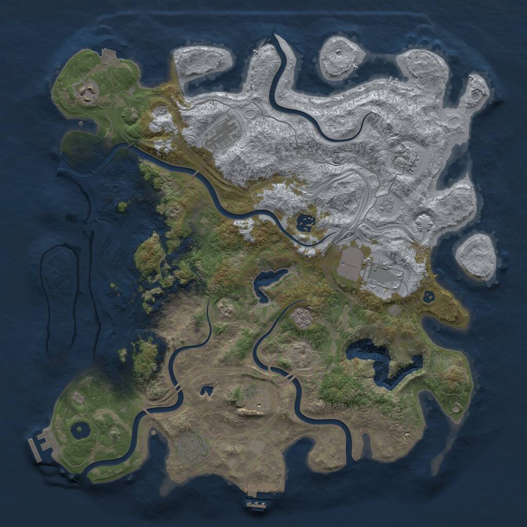 Rust Map: Procedural Map, Size: 4250, Seed: 1272083558, 14 Monuments