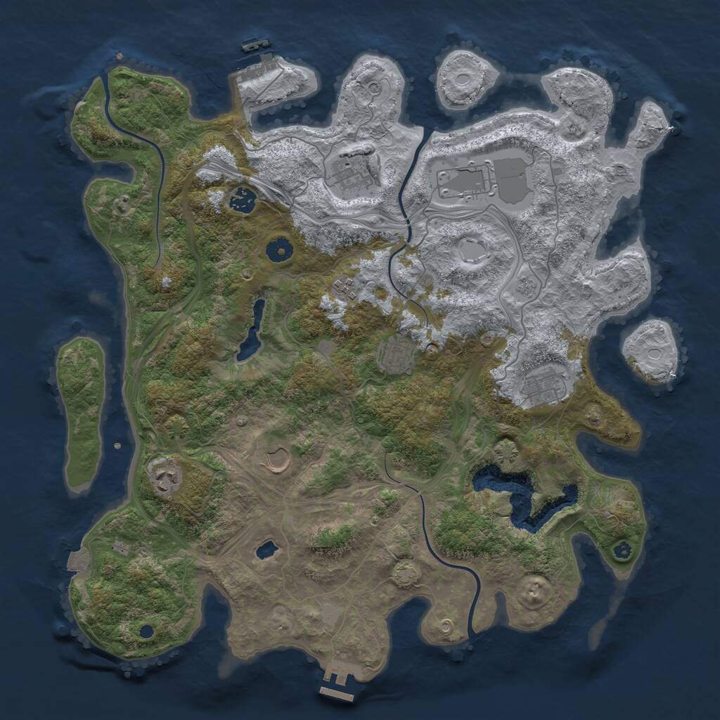 Rust Map: Procedural Map, Size: 4250, Seed: 1272083558, 14 Monuments