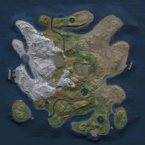 Thumbnail Rust Map: Procedural Map, Size: 3000, Seed: 1634500081, 9 Monuments