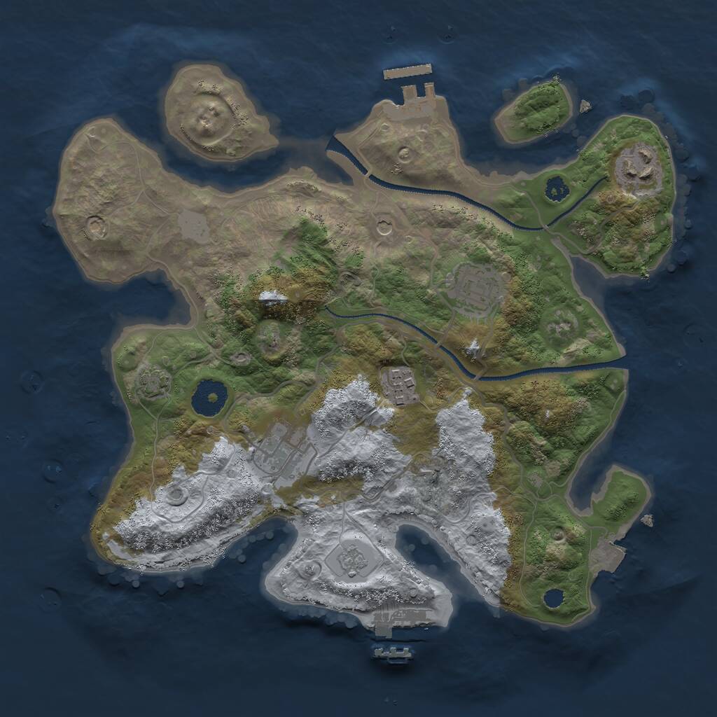 Rust Map: Procedural Map, Size: 3000, Seed: 2655623, 10 Monuments