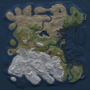 Thumbnail Rust Map: Procedural Map, Size: 4000, Seed: 121186631, 17 Monuments