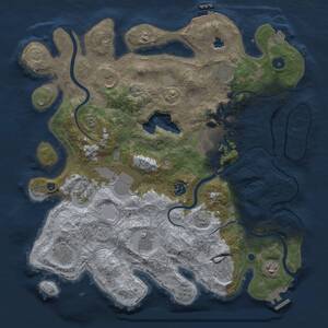 Thumbnail Rust Map: Procedural Map, Size: 4000, Seed: 121186631, 17 Monuments