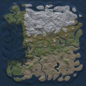 Thumbnail Rust Map: Procedural Map, Size: 6000, Seed: 7712869, 17 Monuments