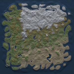 Thumbnail Rust Map: Procedural Map, Size: 6000, Seed: 7712869, 17 Monuments