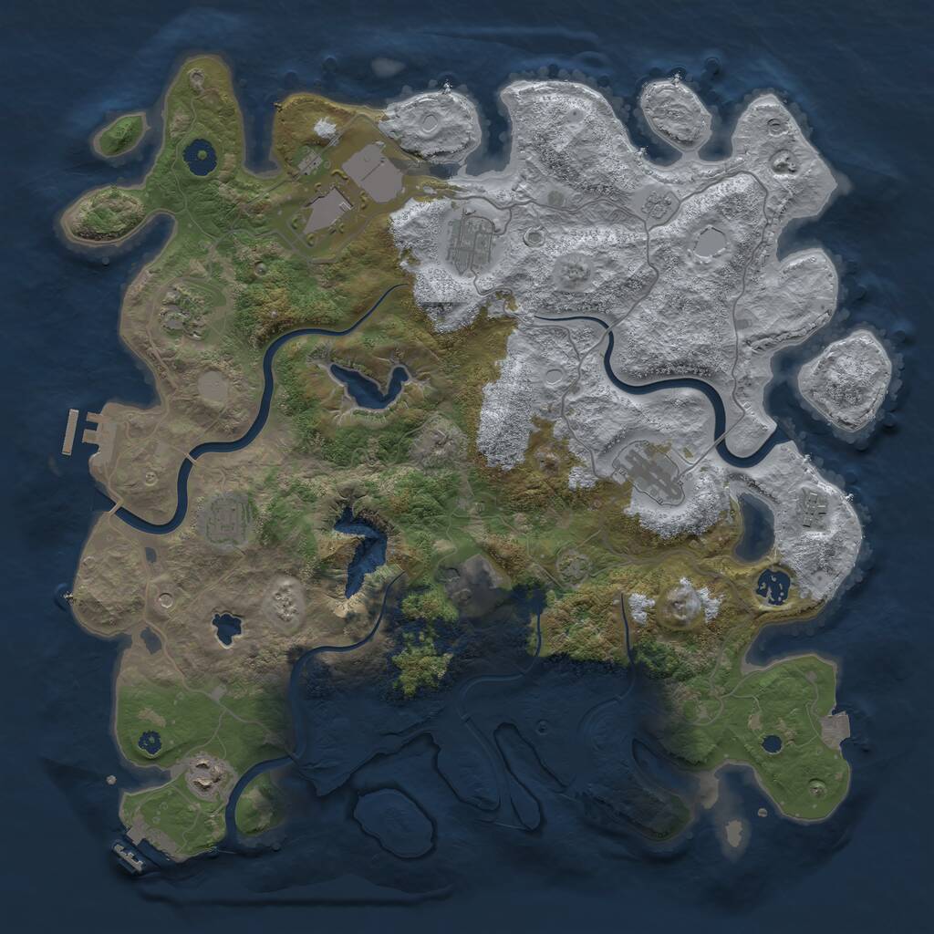 Rust Map: Procedural Map, Size: 4096, Seed: 5000, 15 Monuments