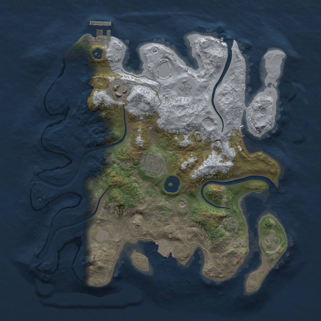 Rust Map: Procedural Map, Size: 3000, Seed: 656937643, 7 Monuments