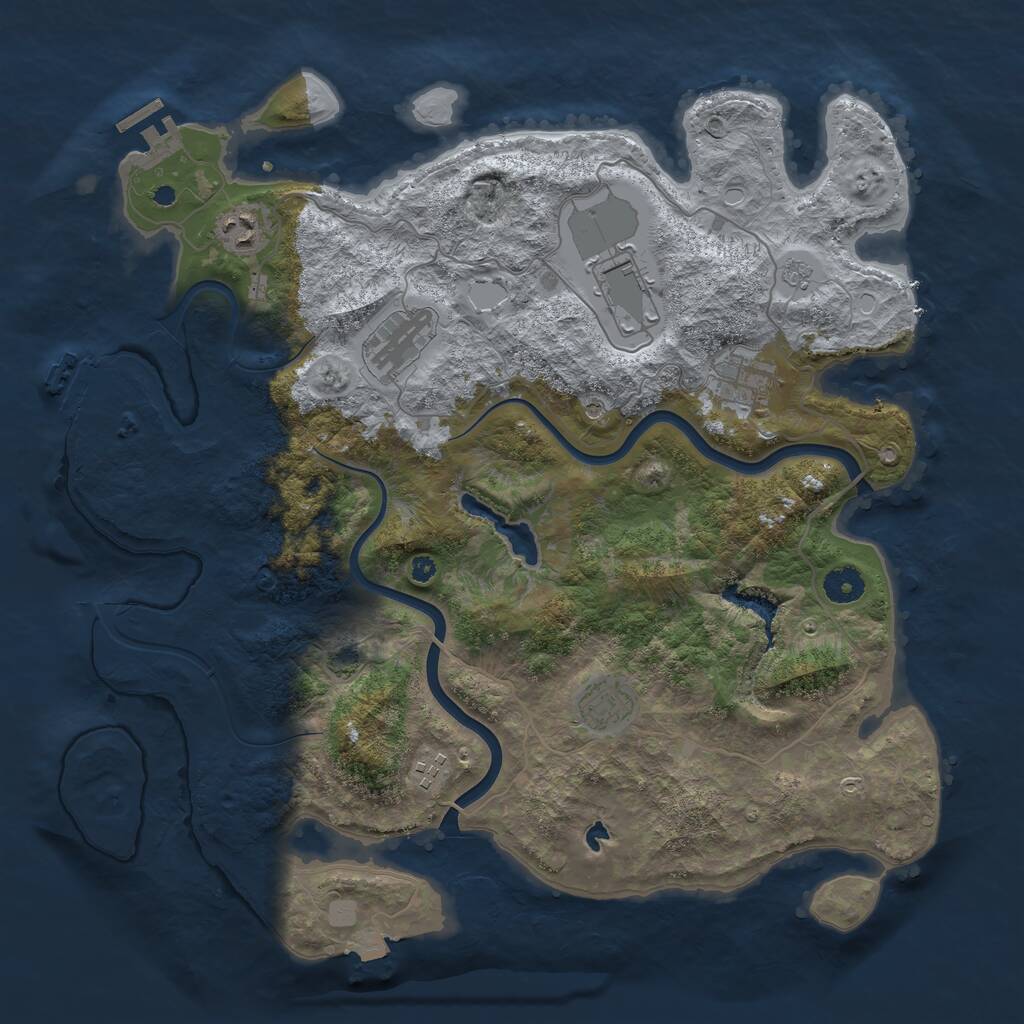 Rust Map: Procedural Map, Size: 4000, Seed: 673778456, 12 Monuments
