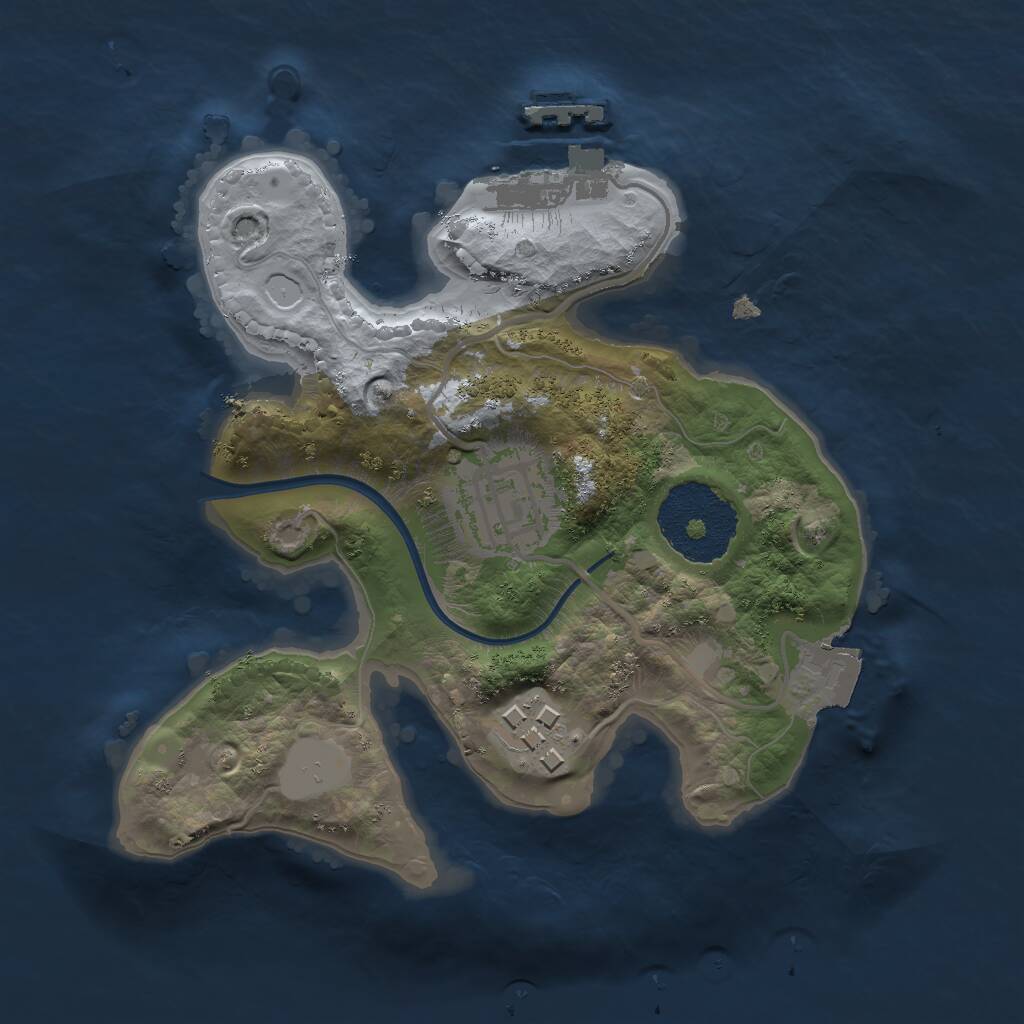 Rust Map: Procedural Map, Size: 2000, Seed: 535572218, 4 Monuments