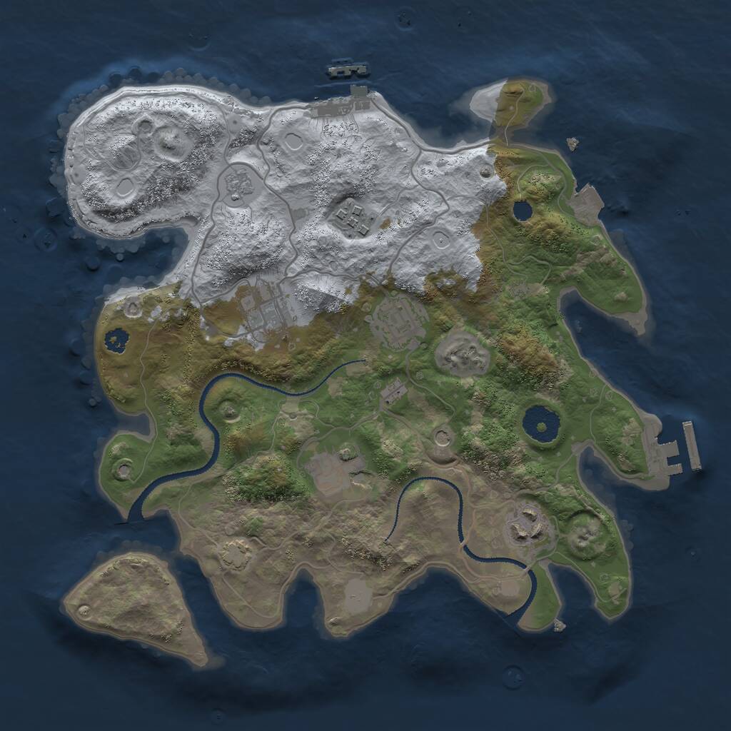 Rust Map: Procedural Map, Size: 3000, Seed: 535572218, 11 Monuments