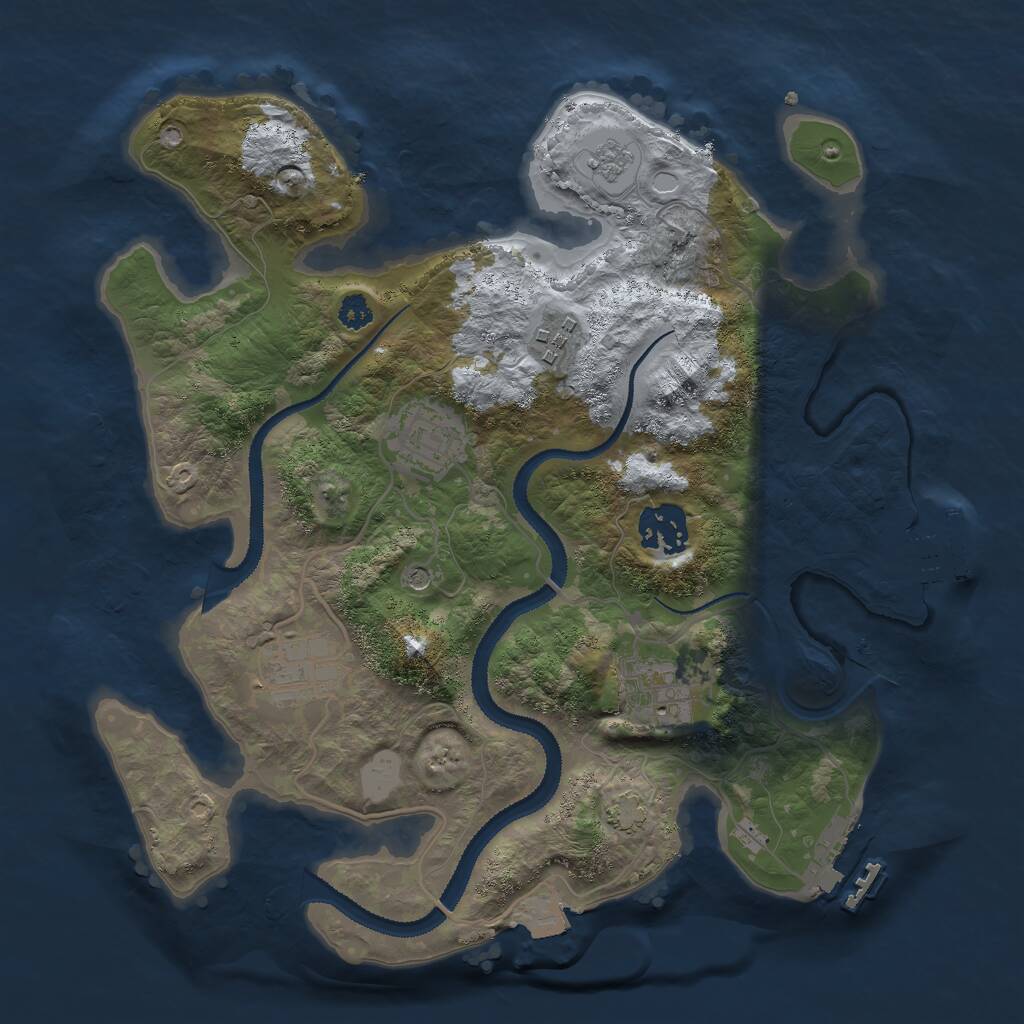 Rust Map: Procedural Map, Size: 3000, Seed: 1598162694, 11 Monuments