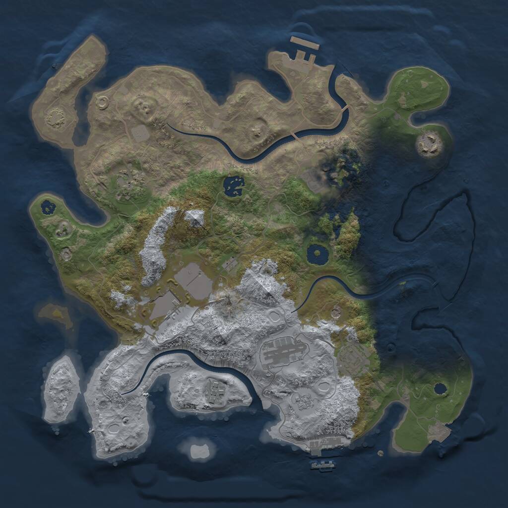 Rust Map: Procedural Map, Size: 3500, Seed: 10124921, 14 Monuments