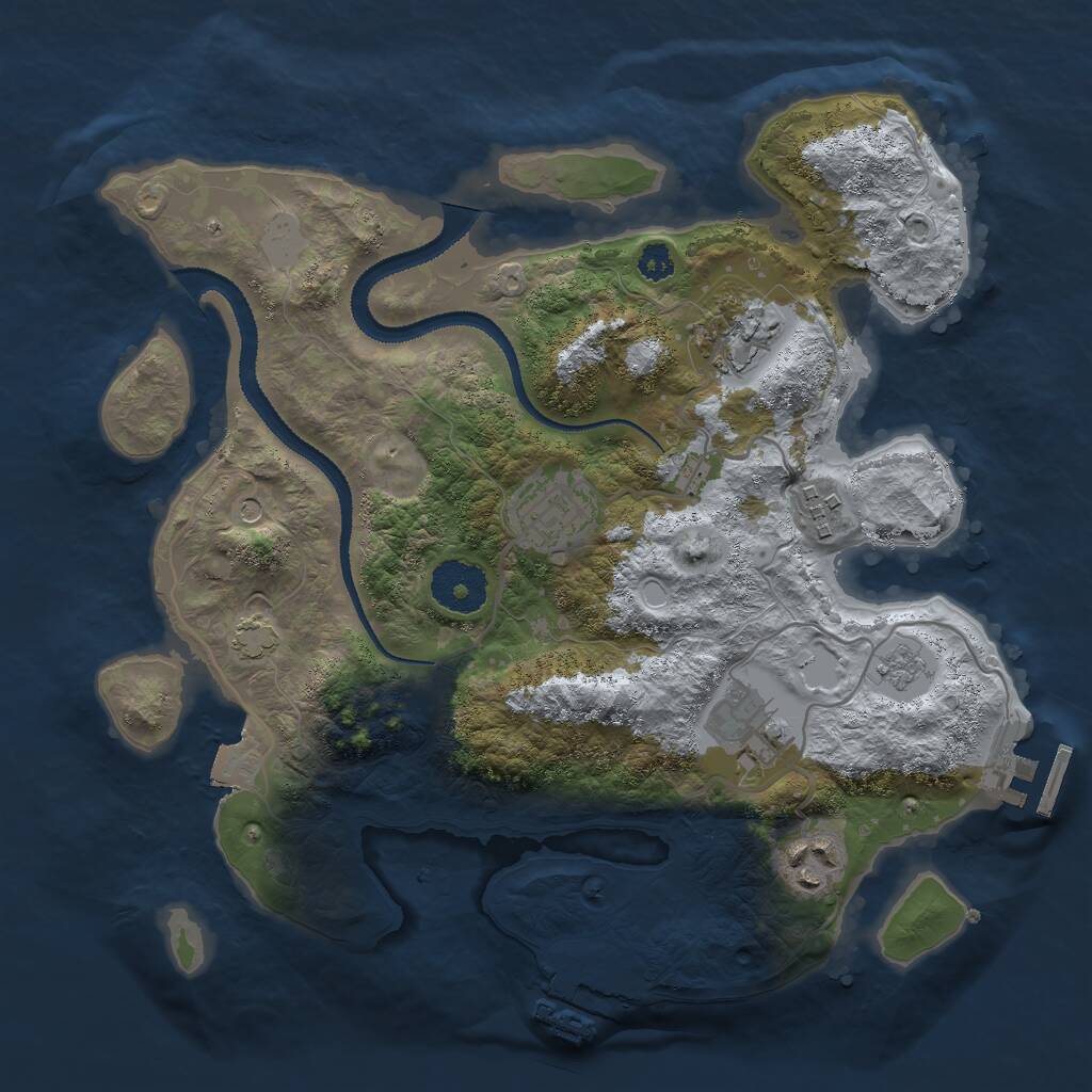 Rust Map: Procedural Map, Size: 3000, Seed: 1759227333, 11 Monuments