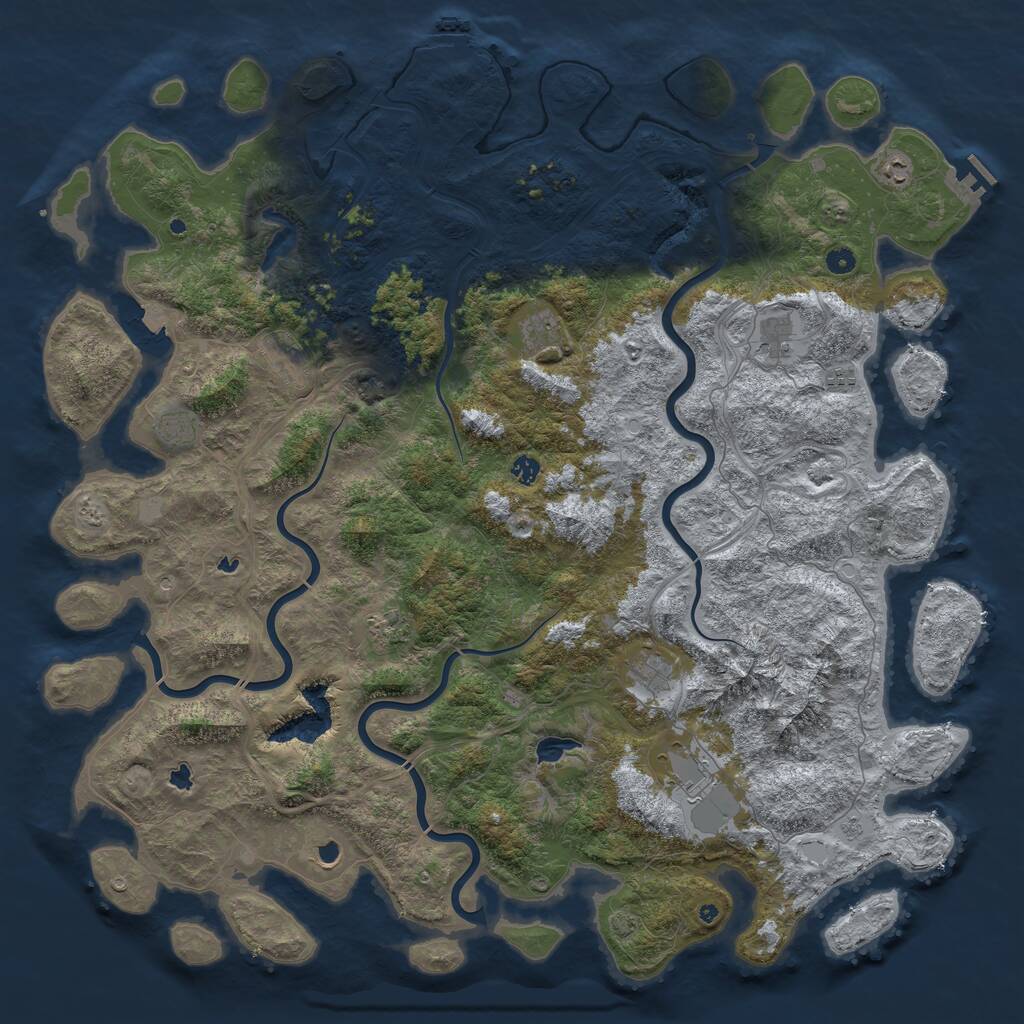 Rust Map: Procedural Map, Size: 5500, Seed: 164791612, 17 Monuments