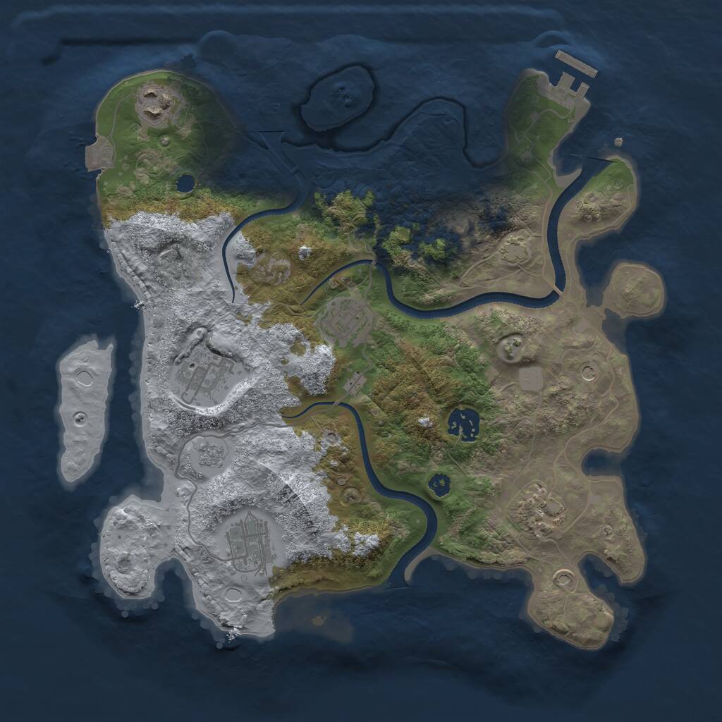 Rust Map: Procedural Map, Size: 3255, Seed: 779699744, 11 Monuments