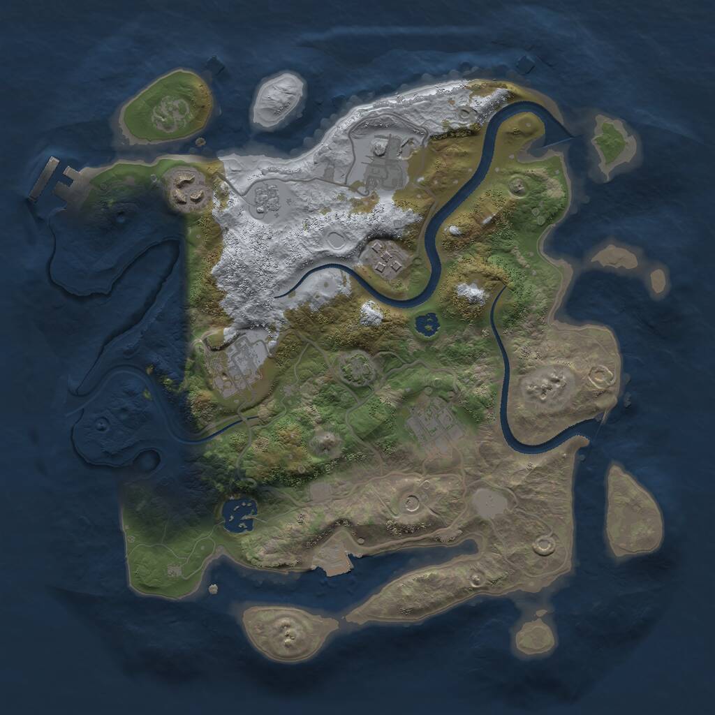Rust Map: Procedural Map, Size: 3000, Seed: 2116515086, 11 Monuments