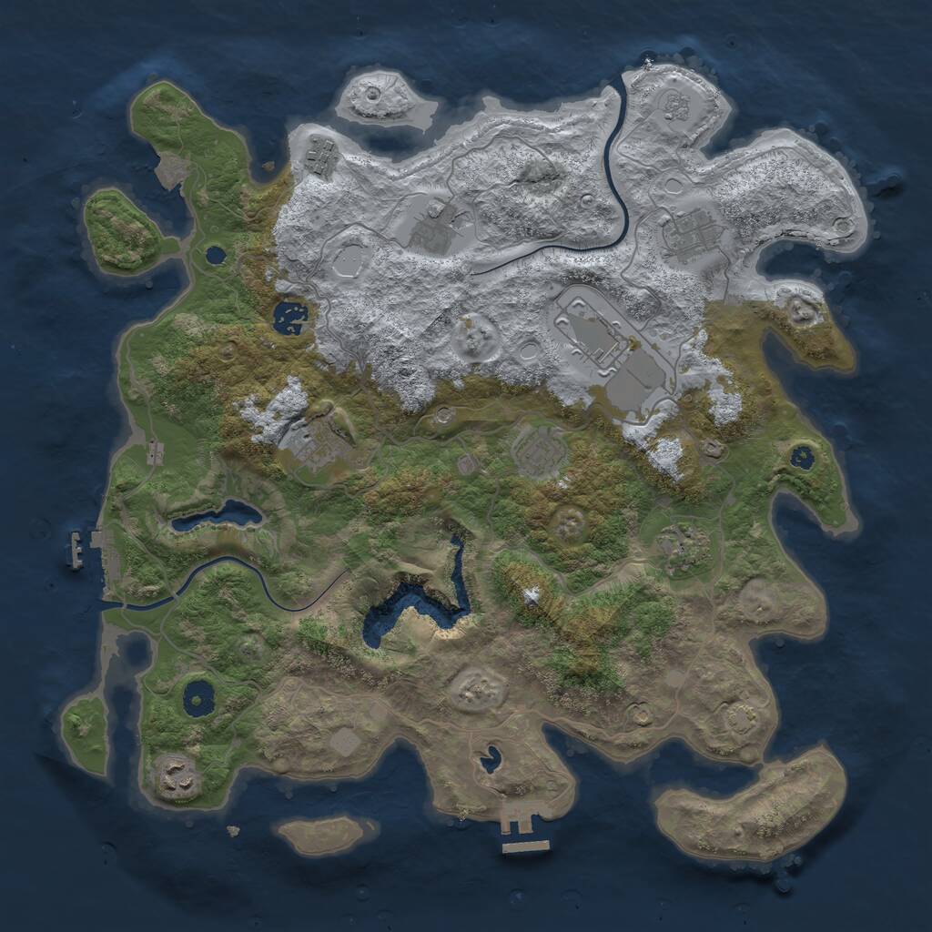 Rust Map: Procedural Map, Size: 4000, Seed: 564862, 15 Monuments