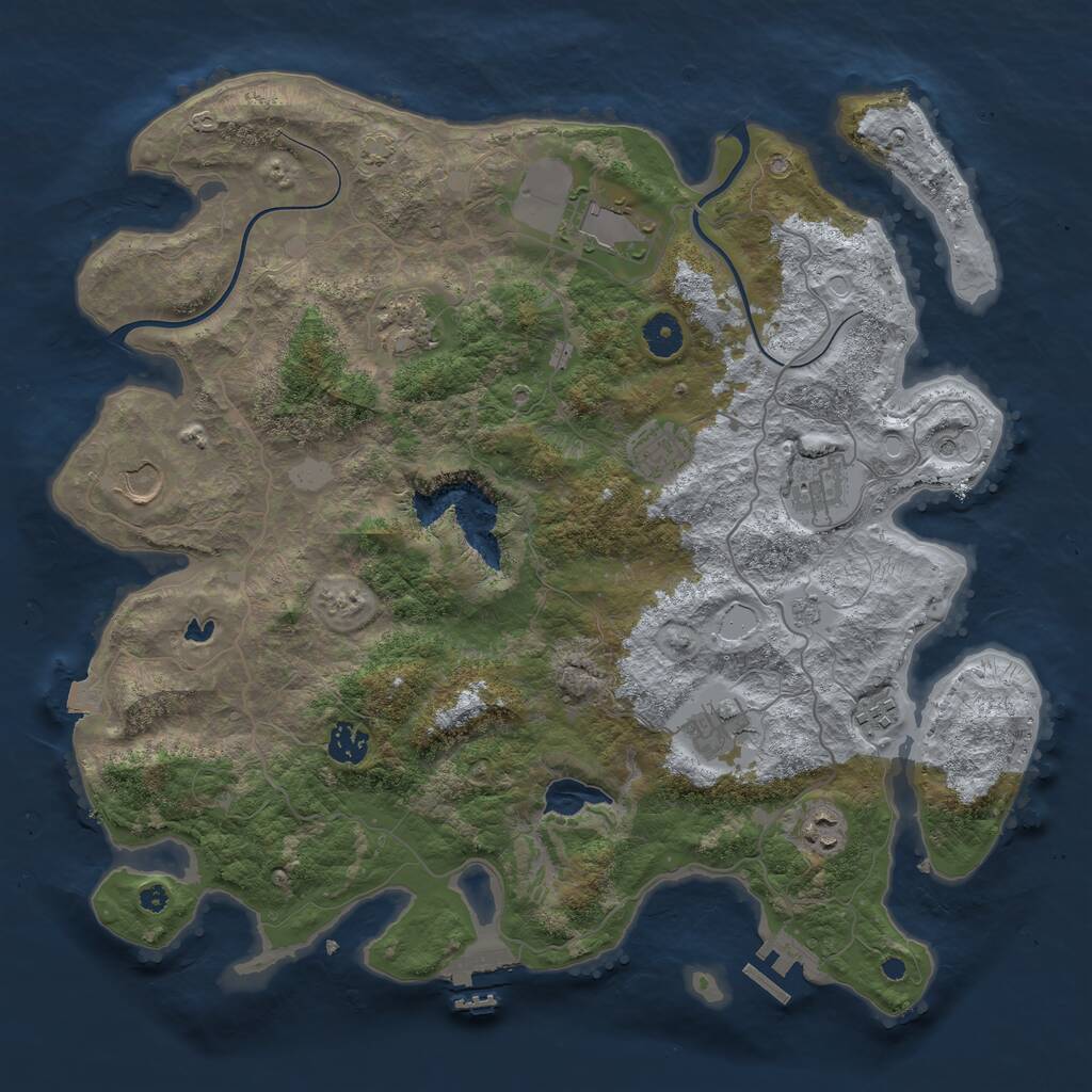 Rust Map: Procedural Map, Size: 4000, Seed: 572834195, 15 Monuments