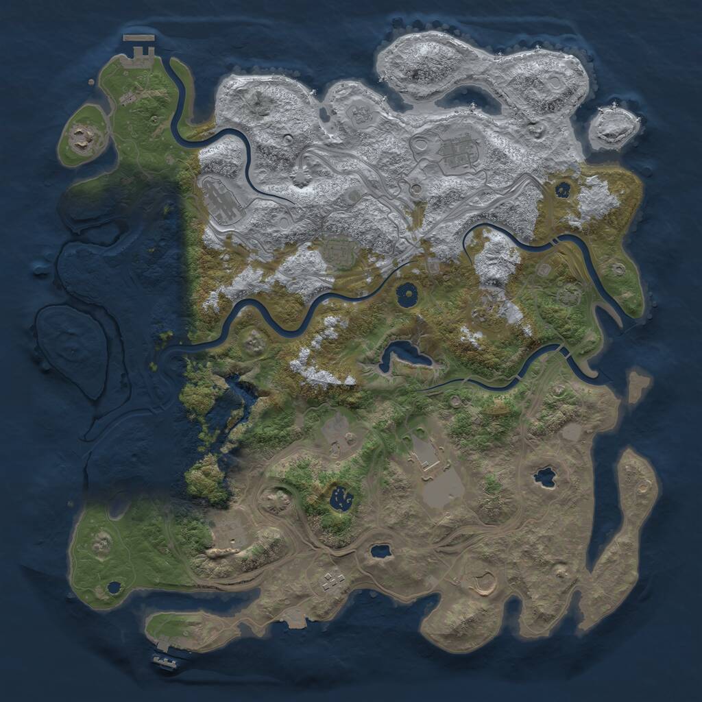 Rust Map: Procedural Map, Size: 4500, Seed: 7712869, 17 Monuments