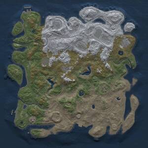 Thumbnail Rust Map: Procedural Map, Size: 4500, Seed: 7712869, 16 Monuments