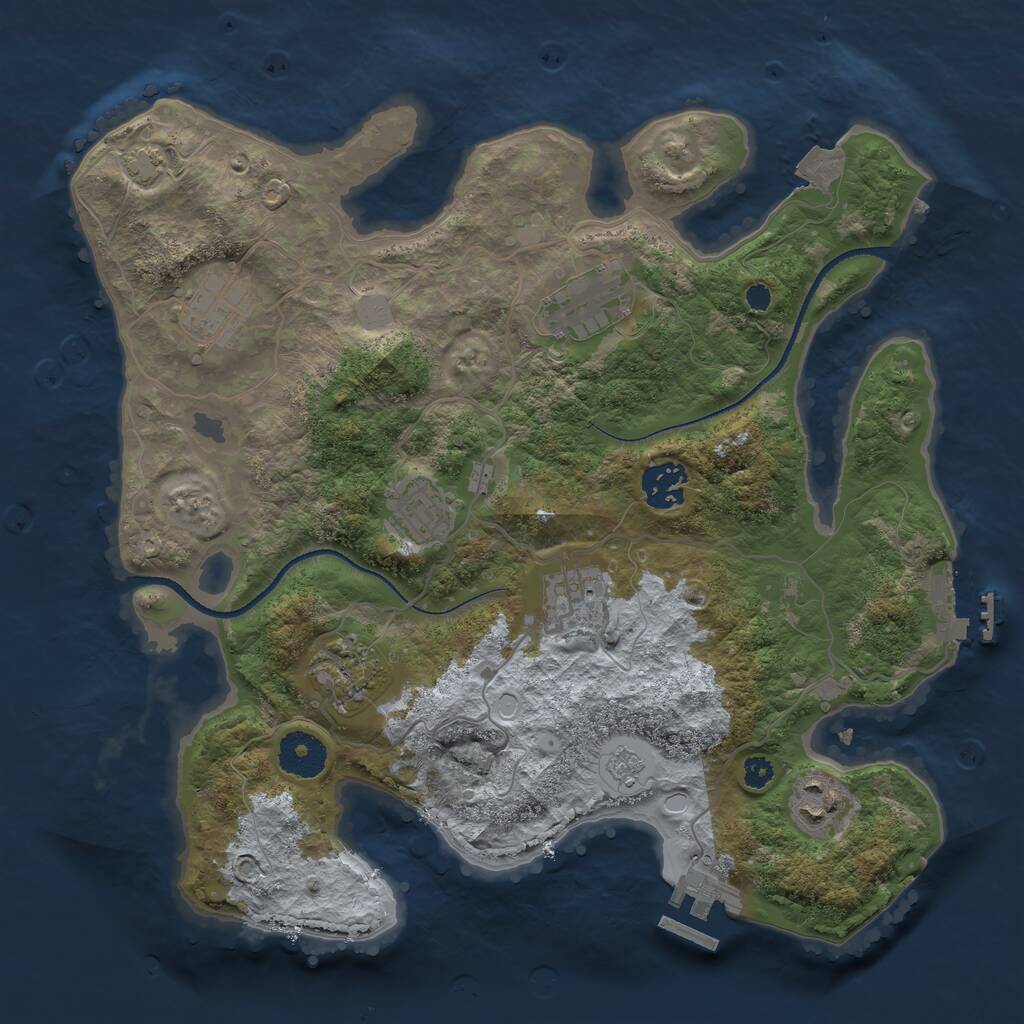 Rust Map: Procedural Map, Size: 3300, Seed: 279175908, 12 Monuments