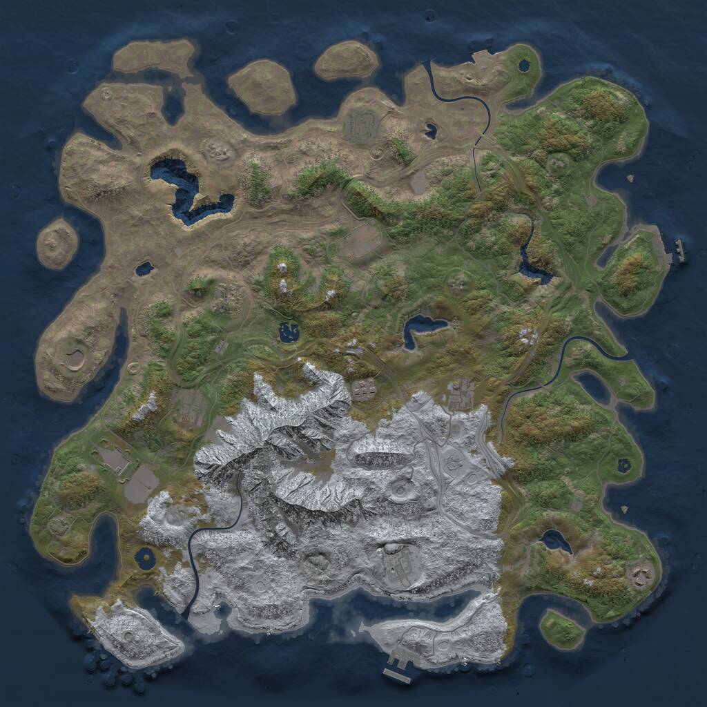 Rust Map: Procedural Map, Size: 5000, Seed: 1512058172, 17 Monuments