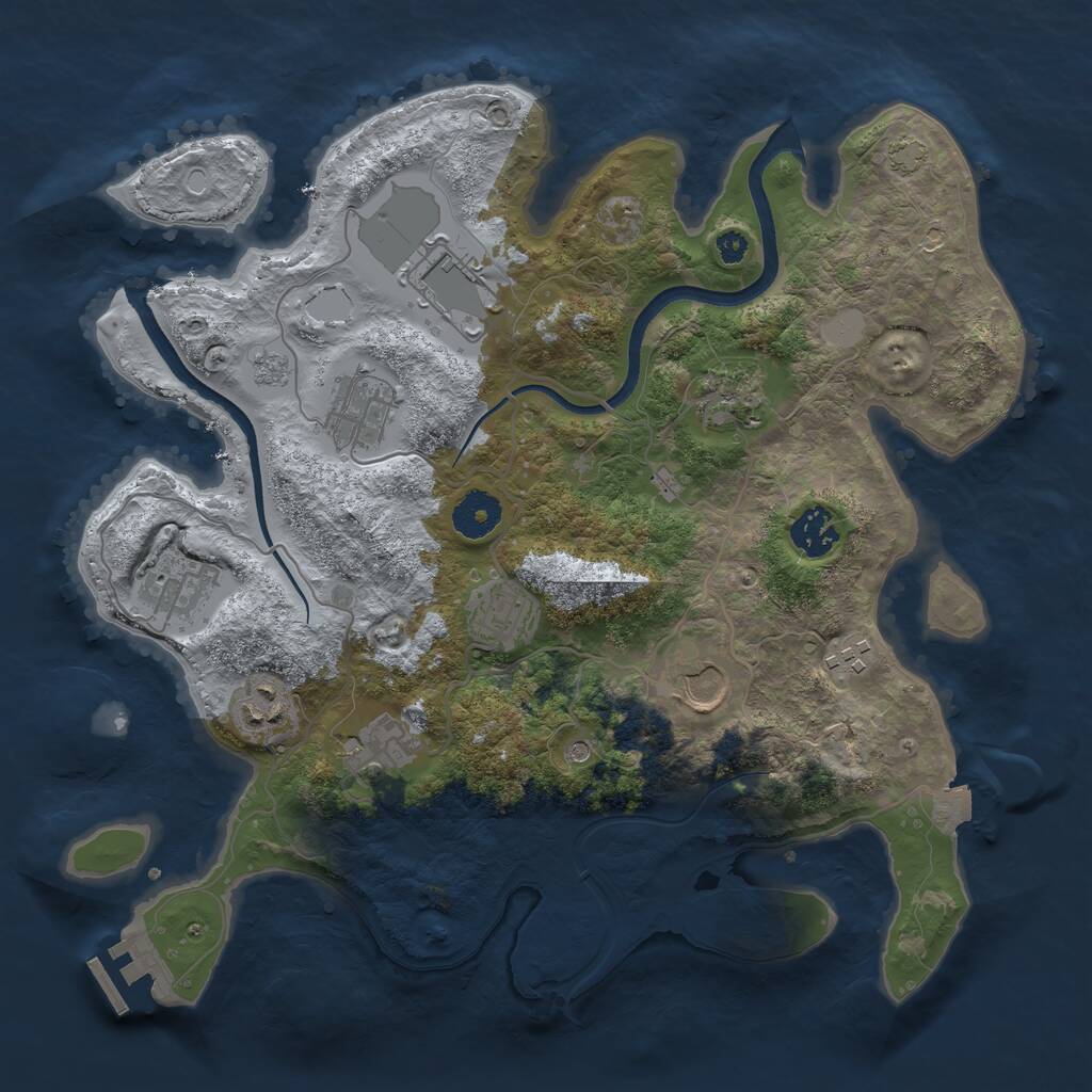 Rust Map: Procedural Map, Size: 3500, Seed: 889121027, 15 Monuments