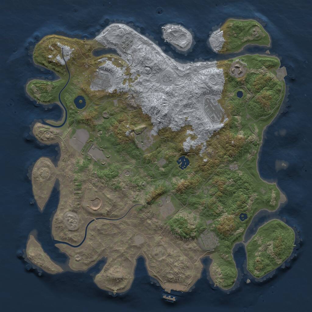 Rust Map: Procedural Map, Size: 3800, Seed: 1013359338, 15 Monuments