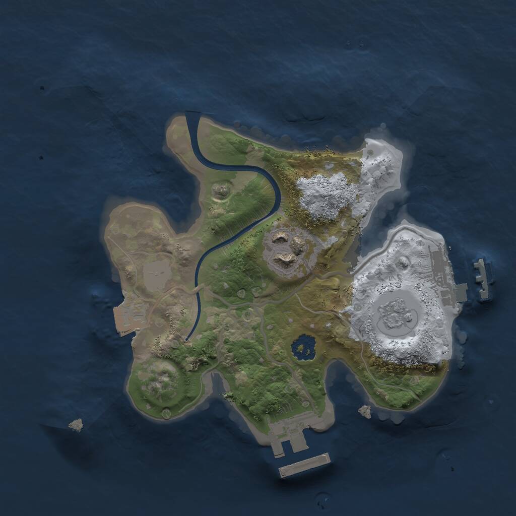 Rust Map: Procedural Map, Size: 2000, Seed: 821515542, 5 Monuments