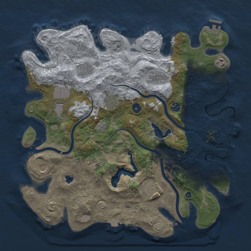 Rust Map: Procedural Map, Size: 4000, Seed: 1668910042, 16 Monuments