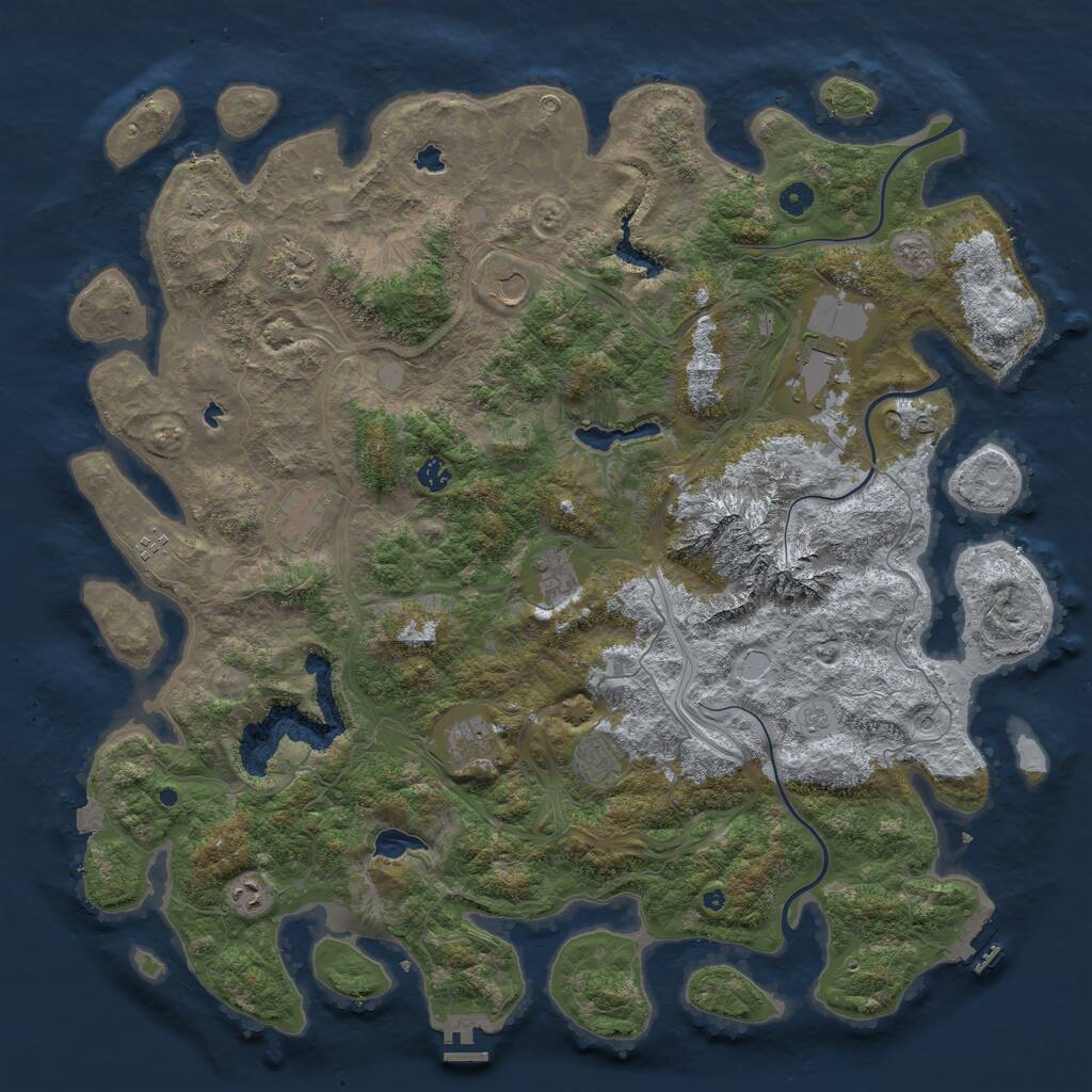 Rust Map: Procedural Map, Size: 5000, Seed: 1149432852, 16 Monuments