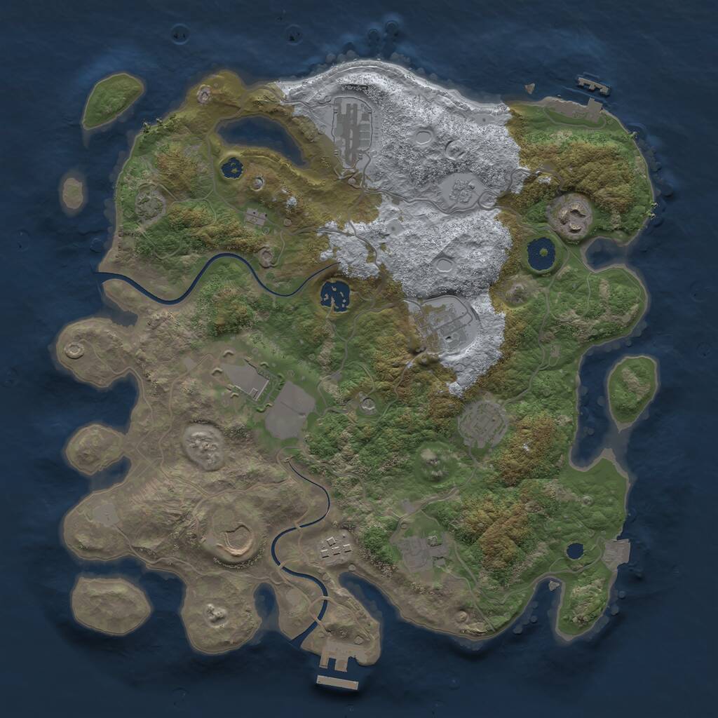 Rust Map: Procedural Map, Size: 3500, Seed: 311795465, 15 Monuments