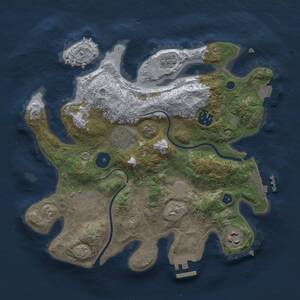 Thumbnail Rust Map: Procedural Map, Size: 3000, Seed: 1702479472, 10 Monuments
