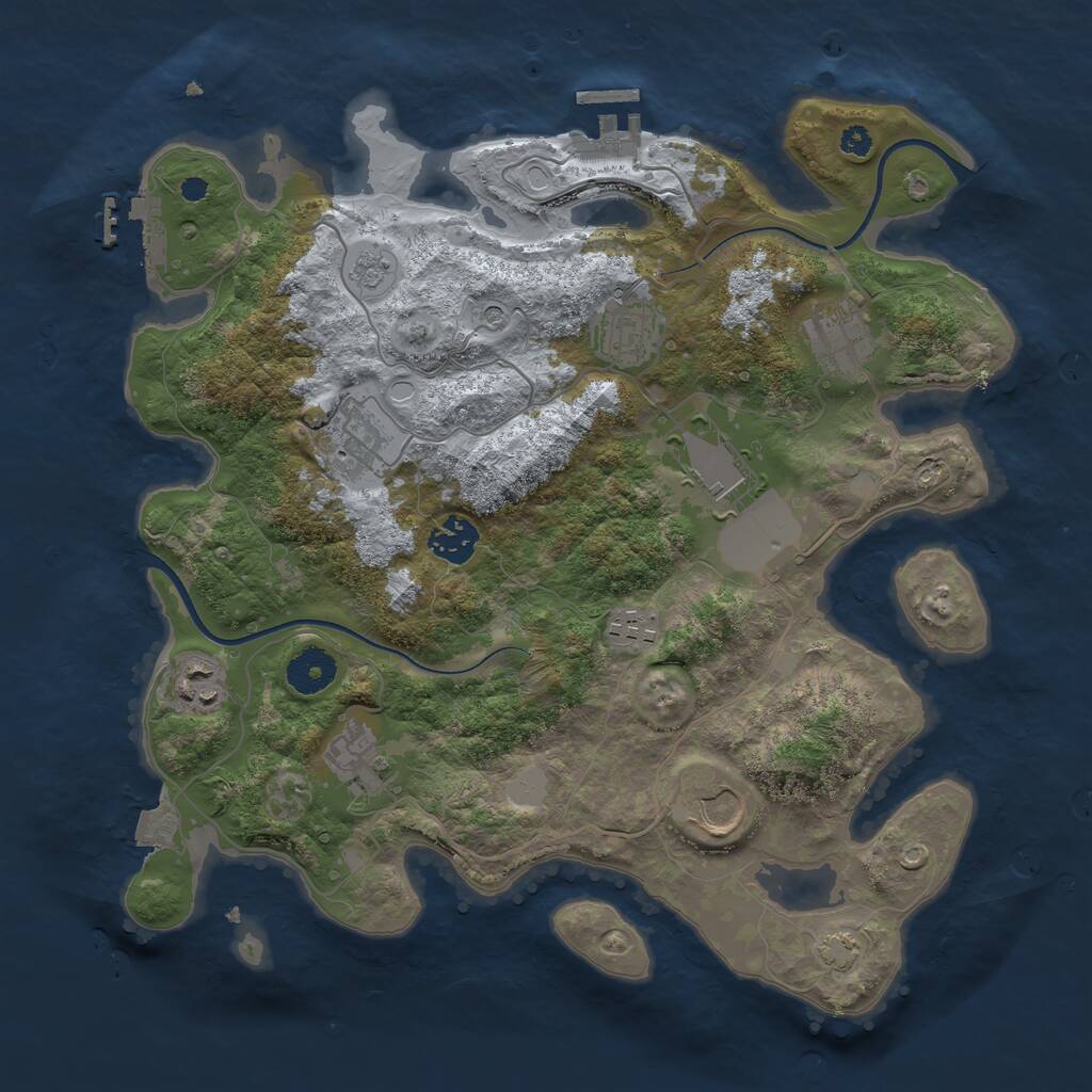 Rust Map: Procedural Map, Size: 3500, Seed: 1278724682, 15 Monuments