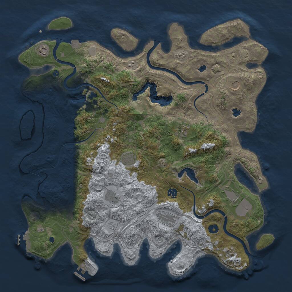 Rust Map: Procedural Map, Size: 4500, Seed: 1814107344, 15 Monuments