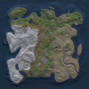 Thumbnail Rust Map: Procedural Map, Size: 3500, Seed: 81062242, 14 Monuments