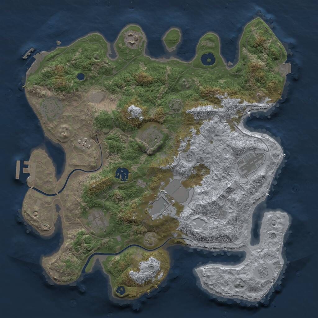 Rust Map: Procedural Map, Size: 3500, Seed: 1514071964, 14 Monuments