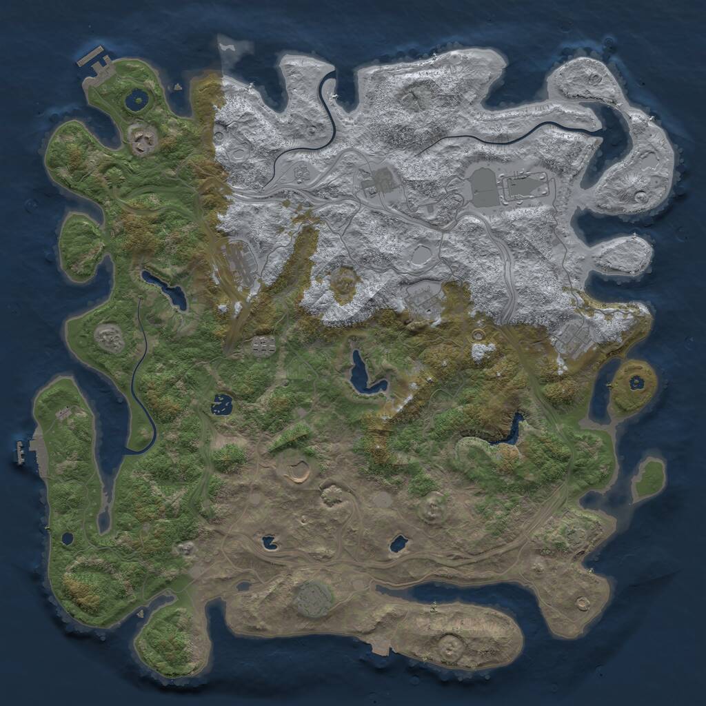 Rust Map: Procedural Map, Size: 4800, Seed: 2109425105, 16 Monuments