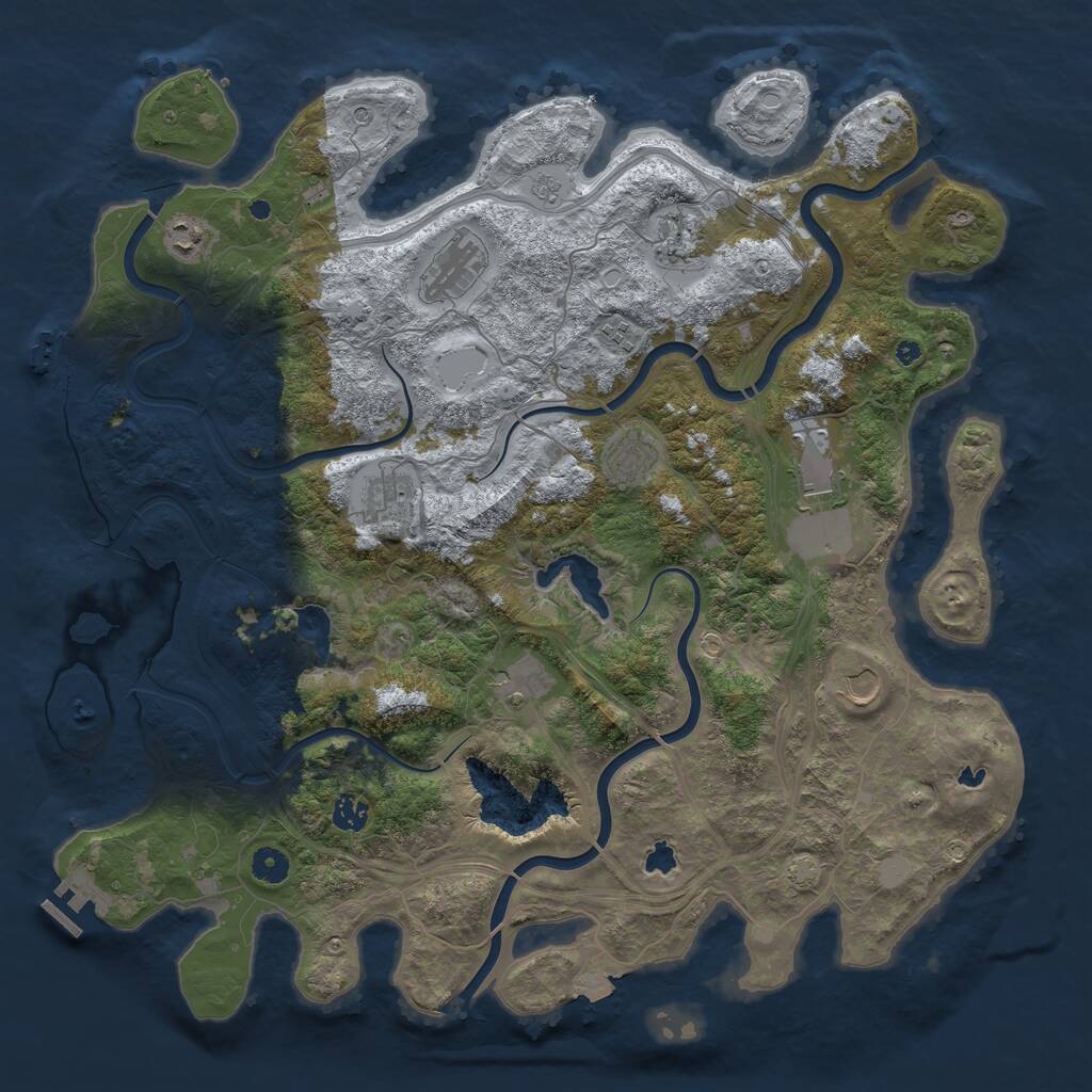 Rust Map: Procedural Map, Size: 4500, Seed: 621655393, 16 Monuments