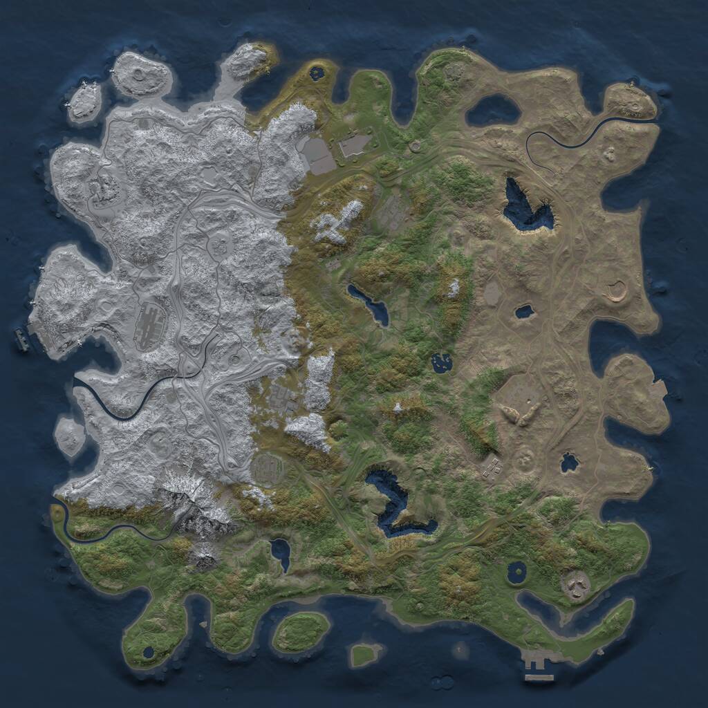 Rust Map: Procedural Map, Size: 5000, Seed: 1645504010, 17 Monuments