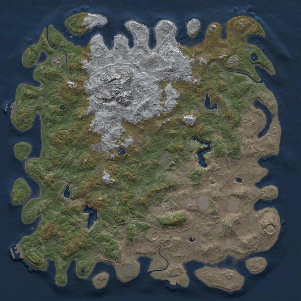 Rust Map: Procedural Map, Size: 5800, Seed: 1094224291, 17 Monuments