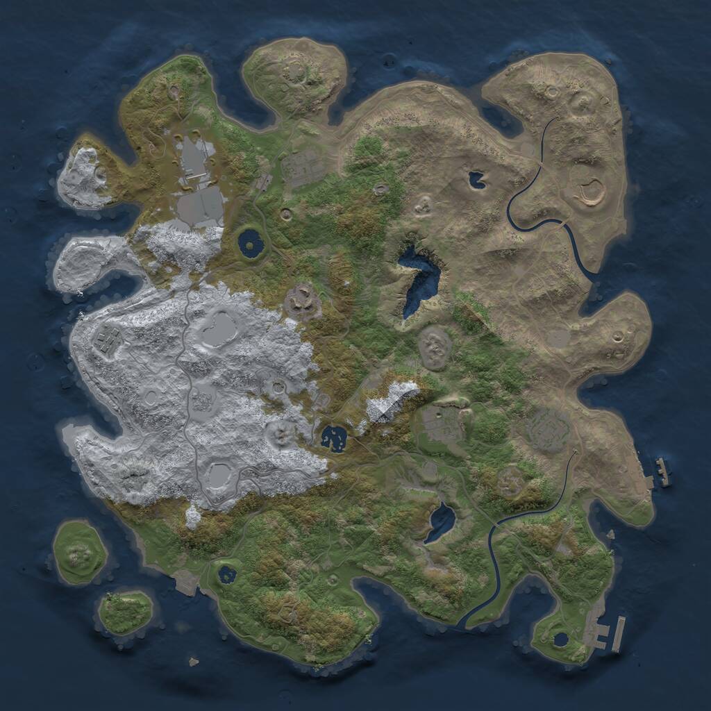 Rust Map: Procedural Map, Size: 4000, Seed: 1413934445, 14 Monuments