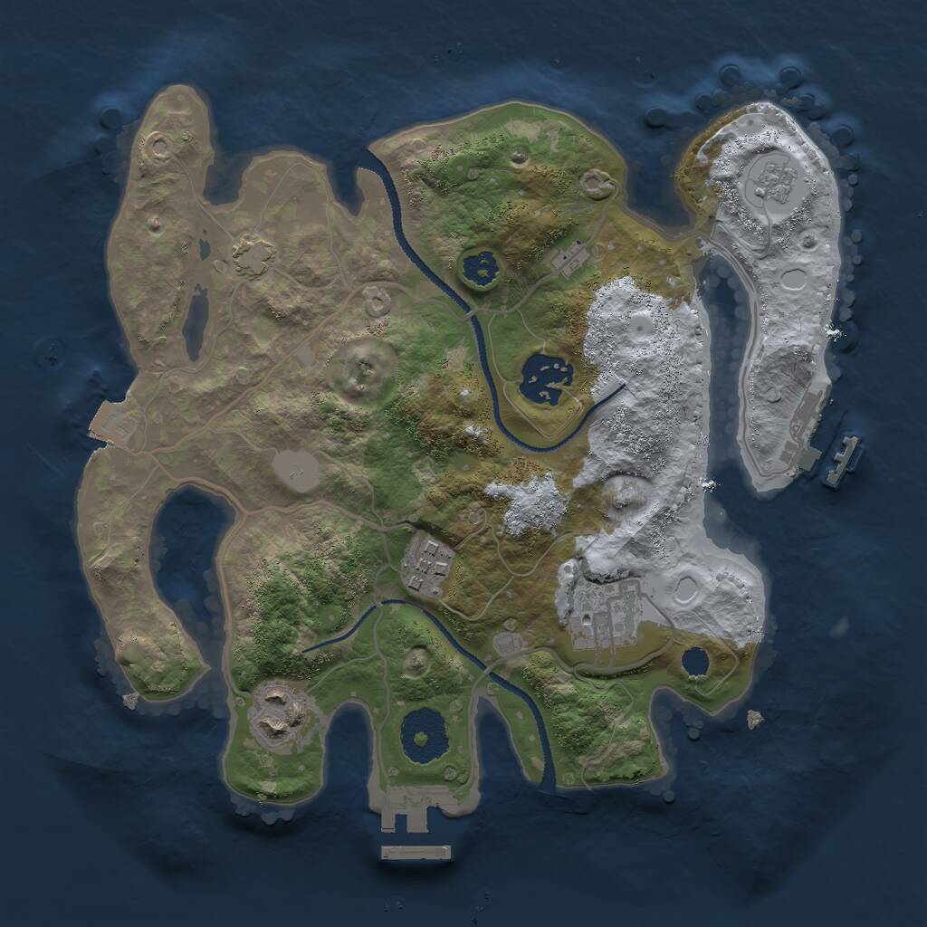 Rust Map: Procedural Map, Size: 2700, Seed: 2147483640, 9 Monuments