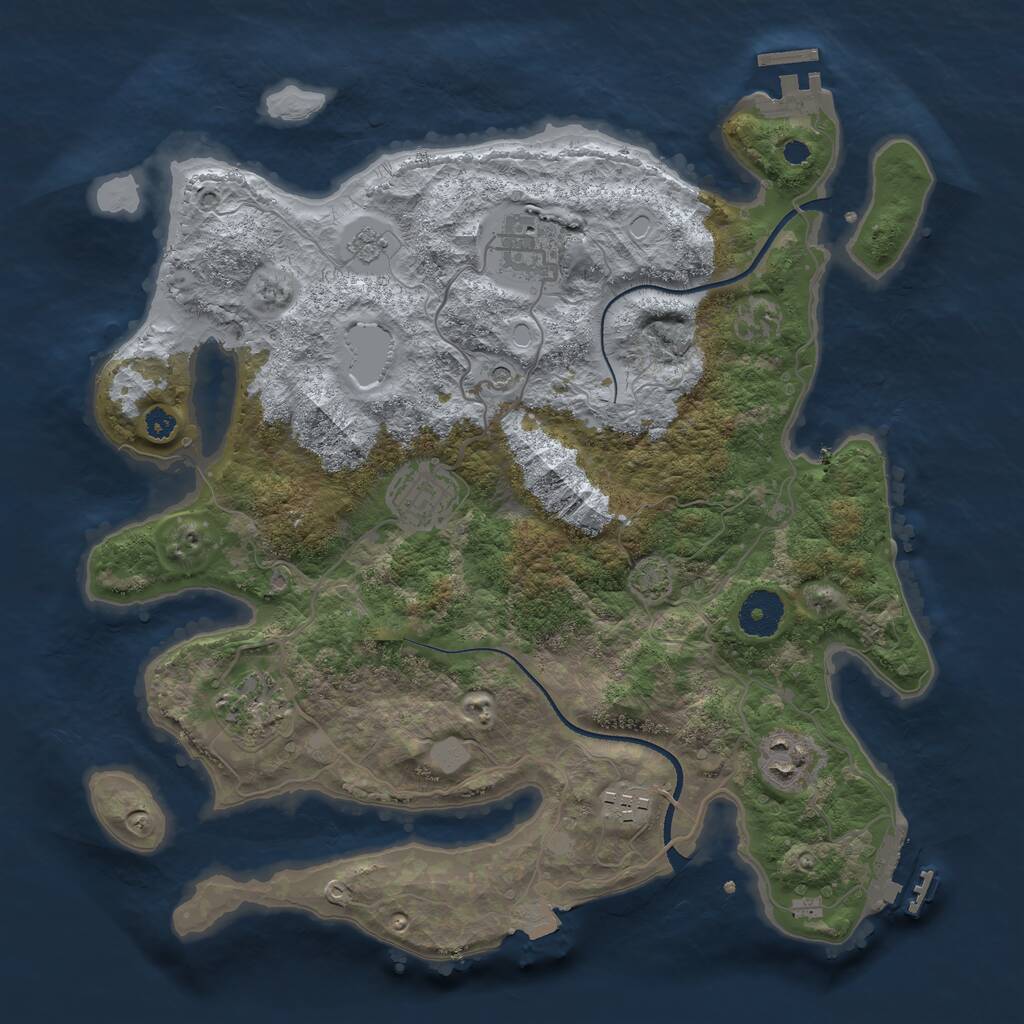 Rust Map: Procedural Map, Size: 3400, Seed: 22, 11 Monuments