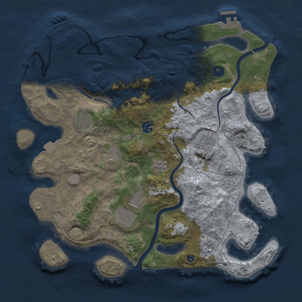 Rust Map: Procedural Map, Size: 3750, Seed: 9896, 13 Monuments